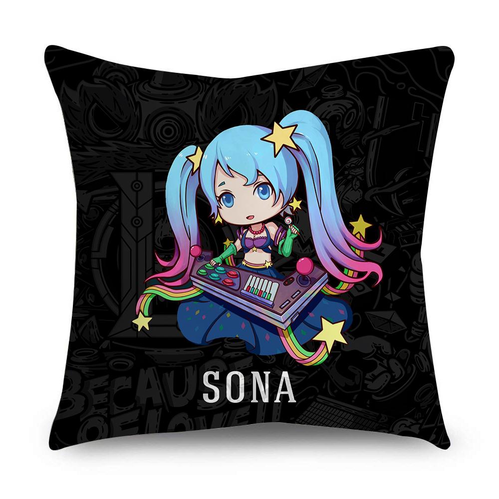 Game Cushion Cover League of Legends Short velvet Pillowcase For Living Room Car Sofa Chair seat Decorative Pillowcase