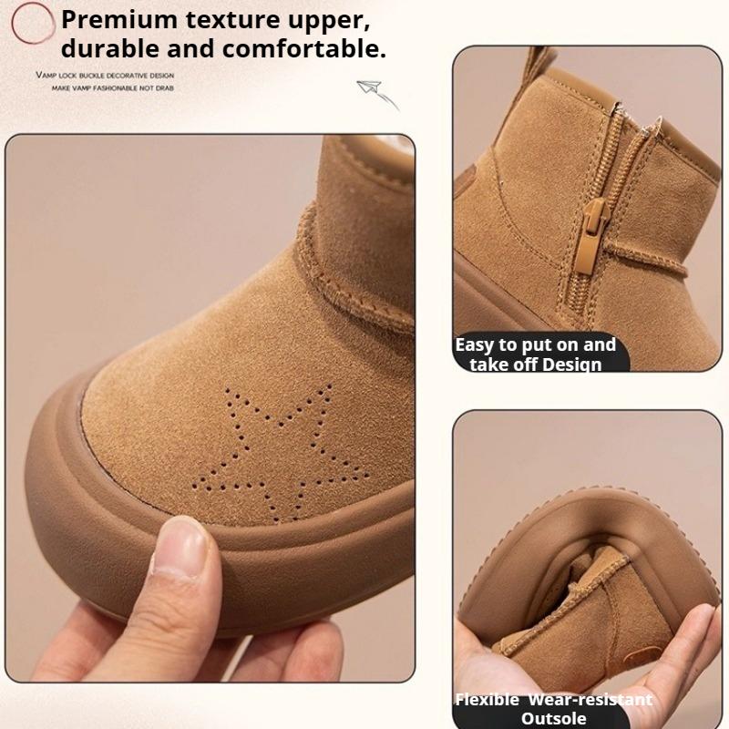 Children's Plush Snow Boots Baby Thick Cotton Boots Warm Large Cotton Shoes Fashionable Lightweight Short Boots
