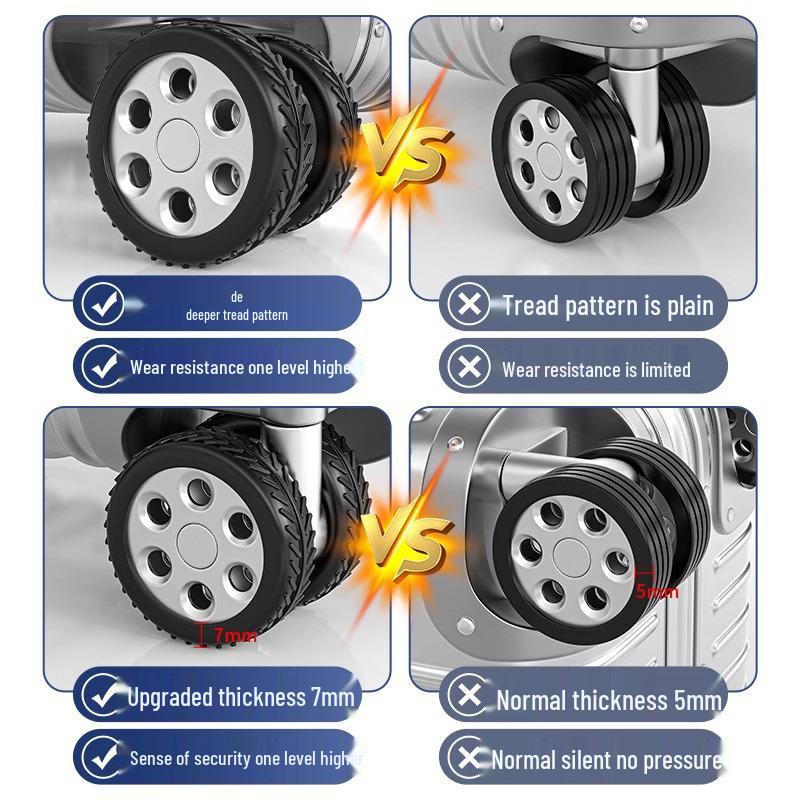 Silicone Silent Luggage Wheel Cover - Universal Replacement Accessory