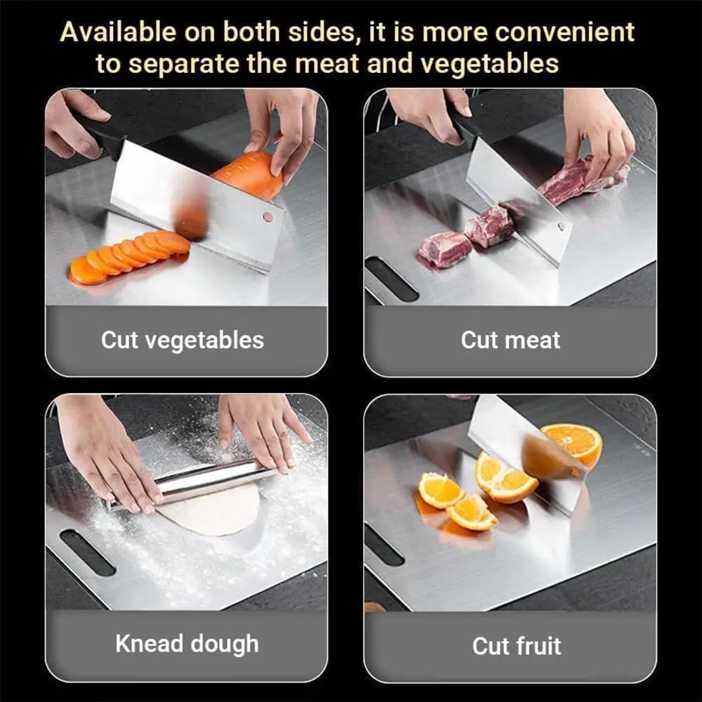 Cutting Board Stainless Non Stick Chopping Board Countertop Non Slip Ideal Perfect for Various Cooking Tasks