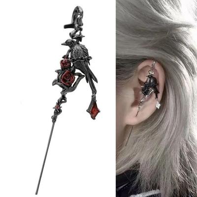 Gotische Oorbellen voor Meisje Punk Goth Doorn Roos Kraai Stud Oorbellen piercing Oorbel Halloween Feest Accessoires Sieraden