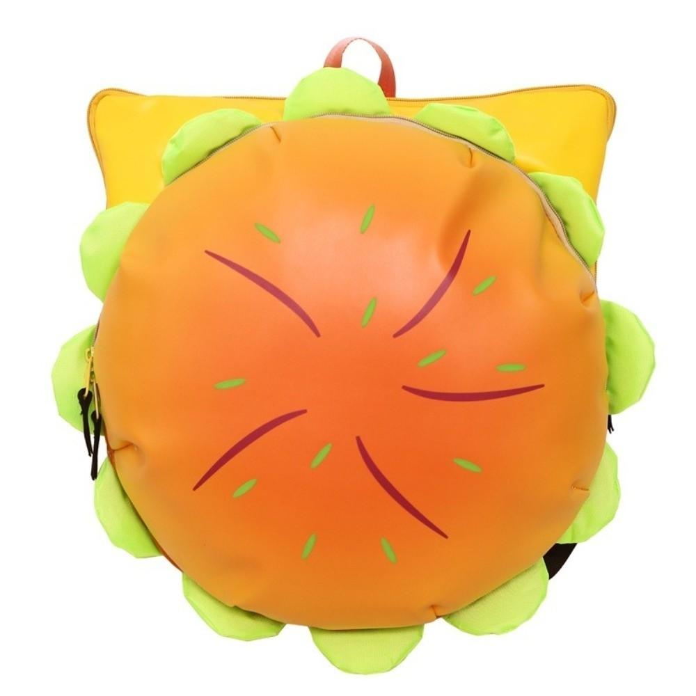 Funny Large Capacity Cheeseburger Backpack Lovely Style Waterproof School Rucksack Multi-layer School Bag Daily Use