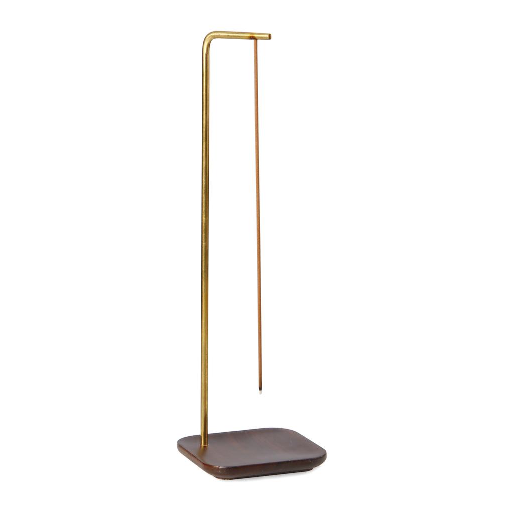 Creative Wooden Incense Burner Upside Down Brass Incense Holder Incense Plate Ash Catcher Buddhism Supplies Home Decor