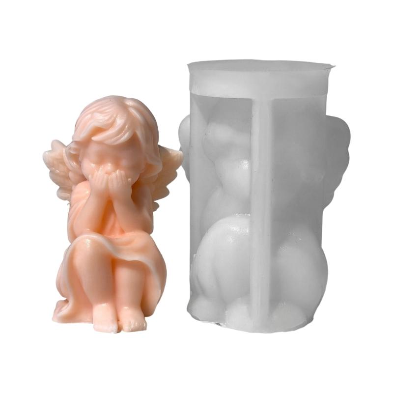 Жаропрочная 3D форма-свеча Ангел, Антипригарная форма для художественного оформления дома и мероприятий, Гибкая силиконовая форма