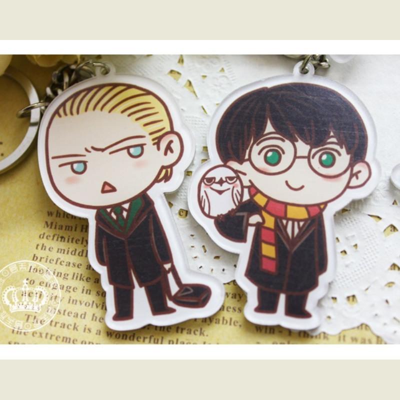 Potter Cartoon Harry Snape Malfoy George Bill Movie Character Pendant Keychain