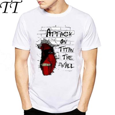Attack On Titan Die Mauer T-Shirt 2019 Mode T-Shirt Hip Hop Kurzarm Teufel Aufdruck Top T-Shirts Kleidung