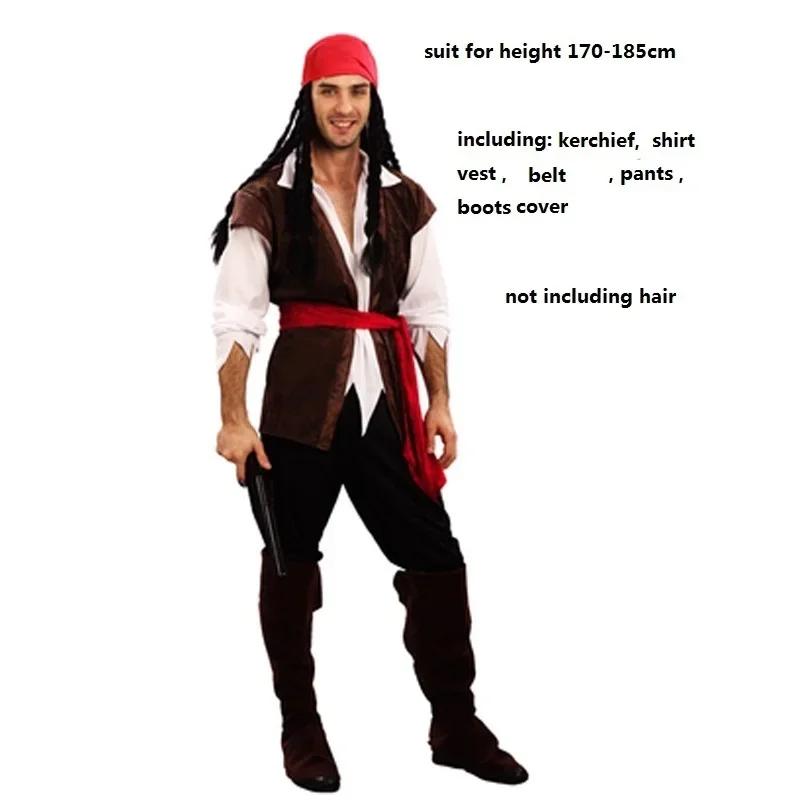 Piratkostumer til Kvinder Mænd Voksne Halloween Mandlig Kaptajn Jack Sparrow Kostume Pirates of the Caribbean Cosplay Tøjsæt