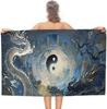 Yin Yang Plum Blossom Oversize Beach Towel Absorbent Quick Dry Blanket Sand Free Accessory for Pool Travel Yoga Picnic Sport