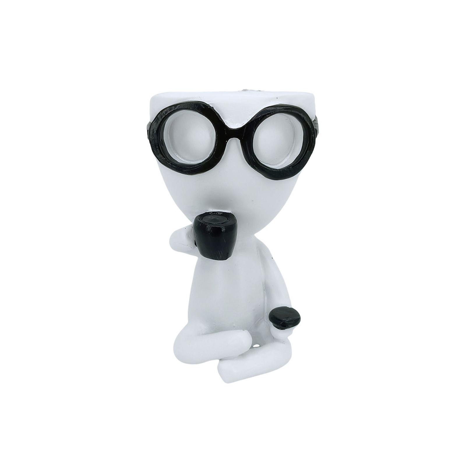 

Mini Plant Pots Flowerpot People Holding Coffee Indoor Office Decoration Outdoor Planters Bookshelf Decoration B