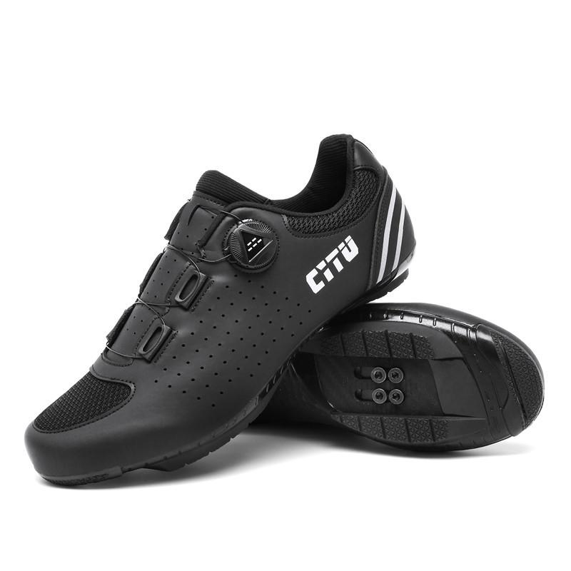 New unlocked cycling shoes spring and summer mesh men's and women's road bike lock shoes mountain bike hard bottom lock pedal set