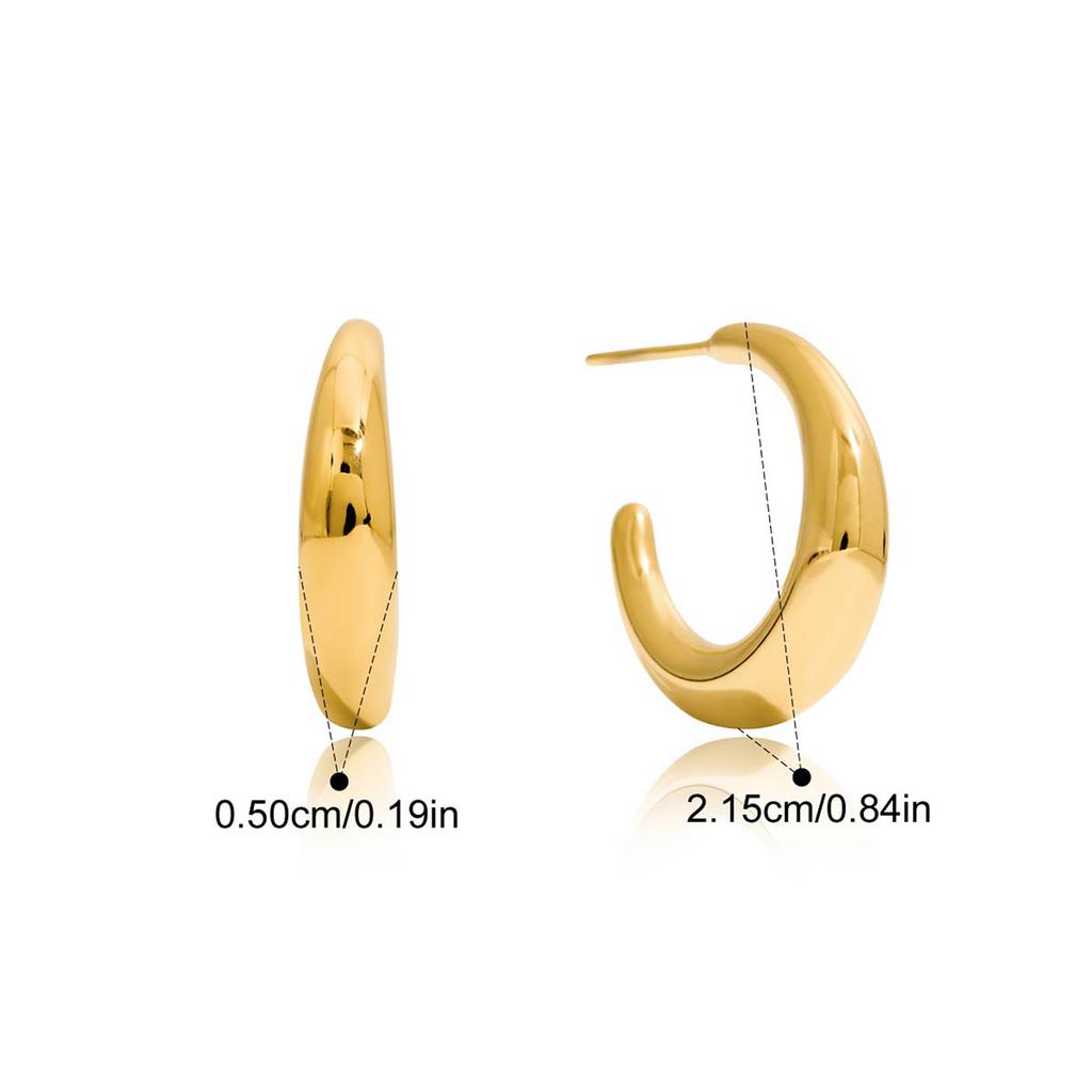 Three Layer Hollow C-shaped Stud Earrings Tarnish Resistant Metal Ladies Daily Wear Fashion Jewelry Wholesale