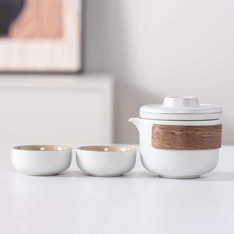 Lu Baoyanhe One Pot Two Cups Ceramic Travel Tea Set Tea Pot Company Business Activities Bank Hotel Souvenir