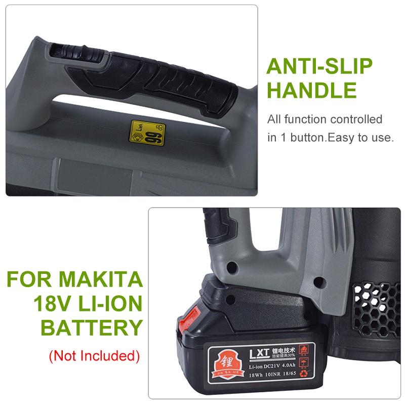 Black 130KM/H Industry Electric Air Blower Cordless Leaf Blower Dust Collector Dust Blowing Sweeper Garden Tools For 18V Li-ion