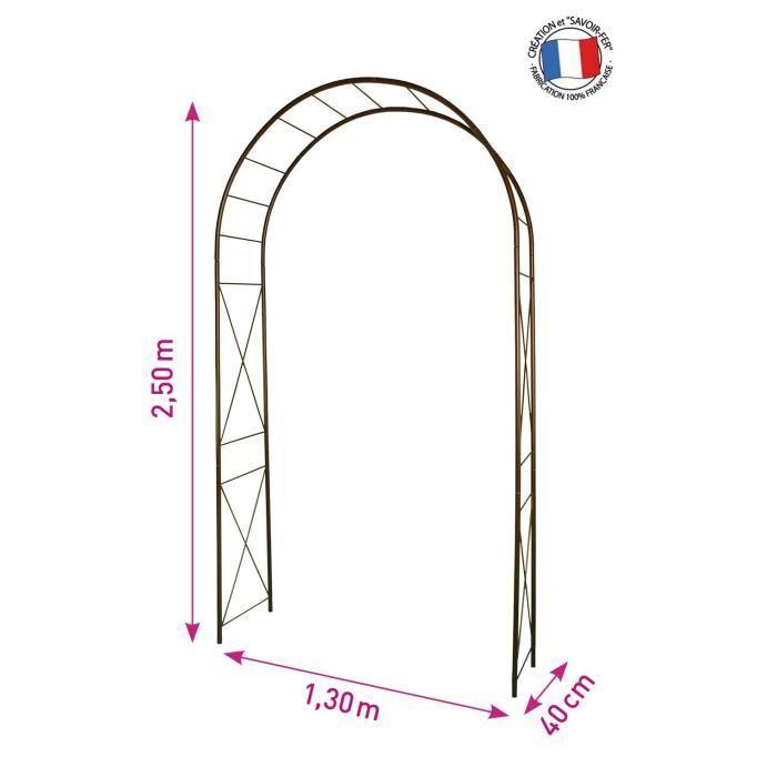 Arche de jardin - louis moulin - 3186 - métal fer vieilli - 130 x 250 cm - montage facile