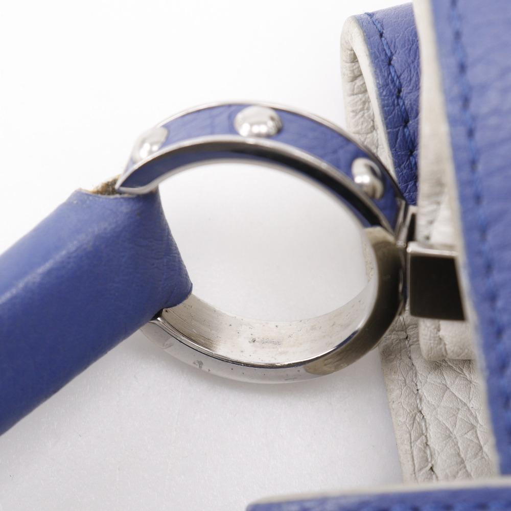 LOUIS VUITTON CAPCSINE MM Handbag Parnasea Blue / white/Taurillon Clemence Leather Women Used