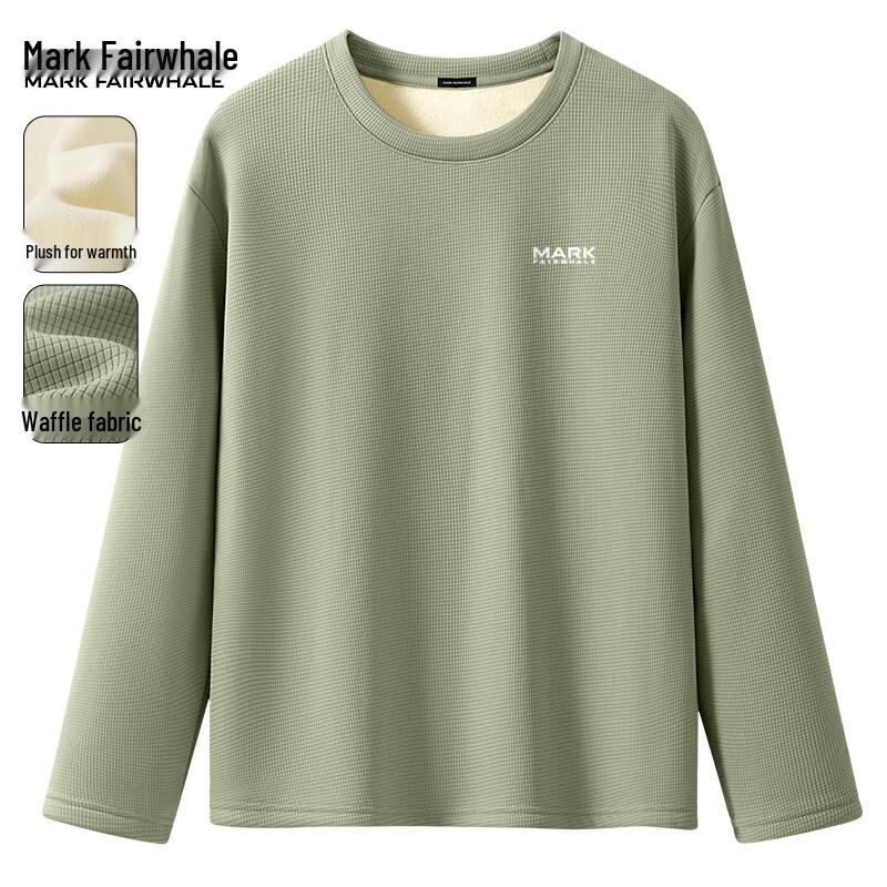 

Mark Fairwhale Men s Fleece-lined Waffle Knit Long Sleeve T-shirt M