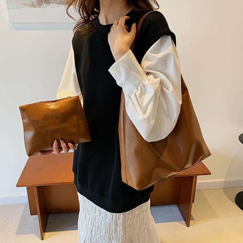 A Stylish And Versatile Two-Piece Set for Women, Featuring a Soft And Comfortable Shoulder Bag And a Handbag, Perfect for Casual Outings.