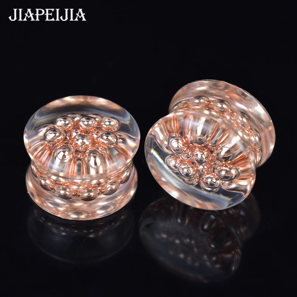 

2 шт. 8-50 мм Блестящий шар Тоннели для пирсинга ушей Растяжки для ушей Боди-украшения для женщин и мужчин 8mm розы красного