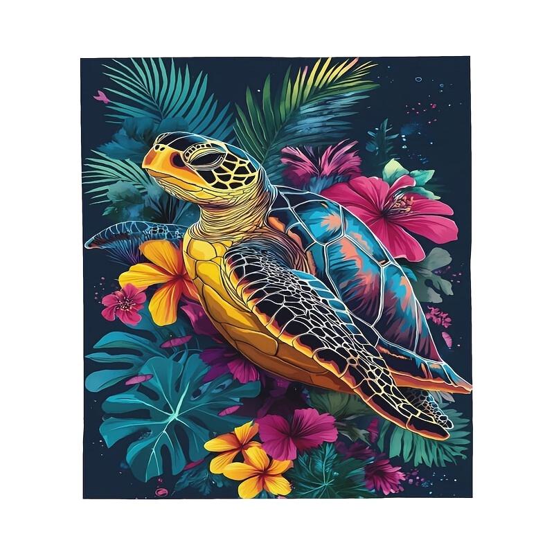 Kuschelige Flanelldecke mit Schildkrötenmotiv - Weich, warm & leicht Maschinenwaschbar, Schildkrötendekor, Geschenk für Freunde, Mehrzweck