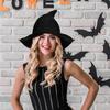 Vintage Halloween Woman Witch Hat Costume Wool Knit Hat For Party Coseplay Masquerade Hat Festival Decoration Accessories