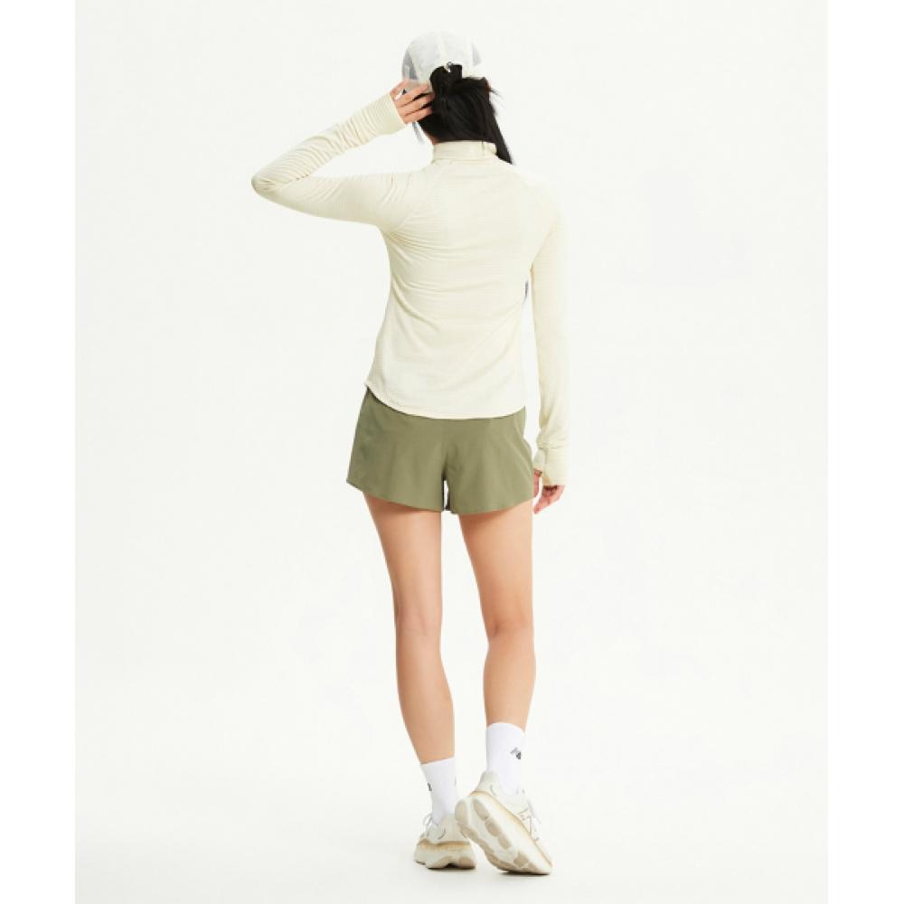New Balance Nbnde4p142 Women Heat Grid Half Zip Up  Ivory 