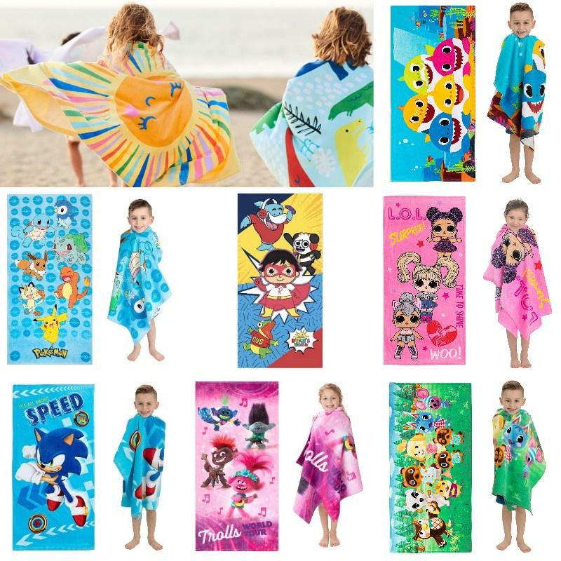 Boys Girls Pokemon Bath Towels Microfiber Beach Pool Swim Towel