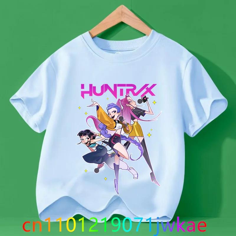 Hots Kinder T-Shirt KPop Dämonenjäger Film Rundhals Cartoon Mädchen Jungen T-Shirt Lässig Baby Print Mode Lässige Mädchenkleidung