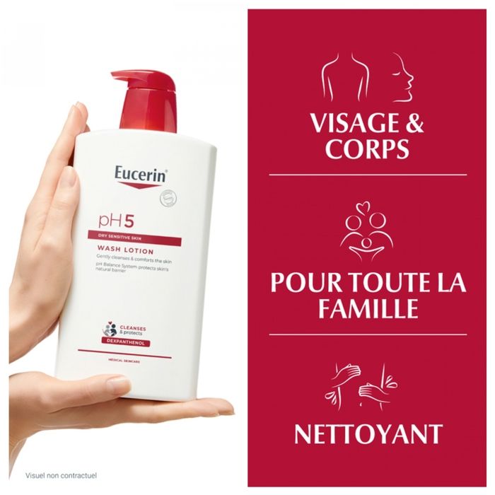 Gel Lavant - EUCERIN - PH5 - 1L - Hypoallergénique - Peaux Sensibles et Sèches