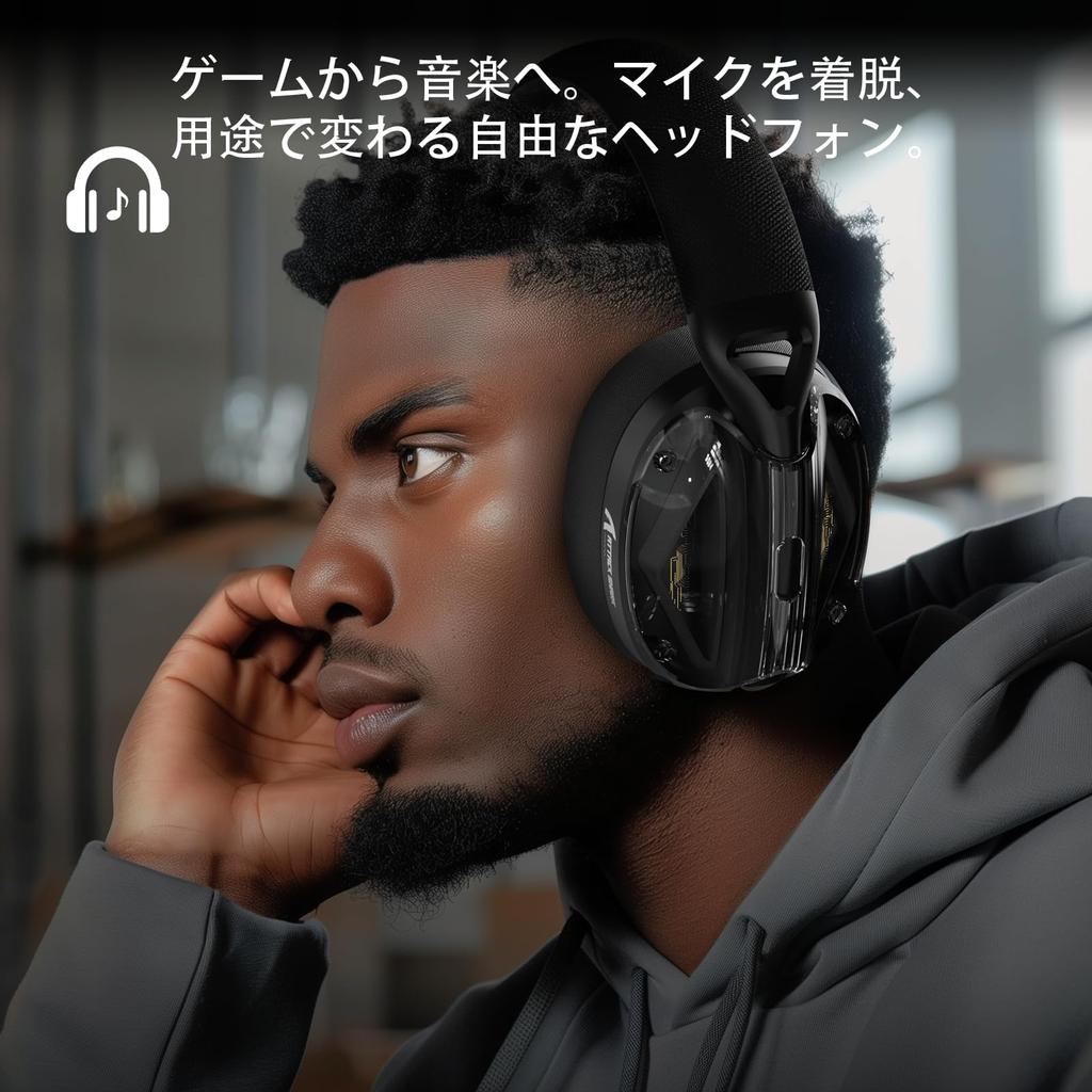 ATTACK SHARK L60 Wireless Gaming Headphones Battery 40mm 3D Surround Noise Removable Transparent Compatible with and Technical Standards Certification