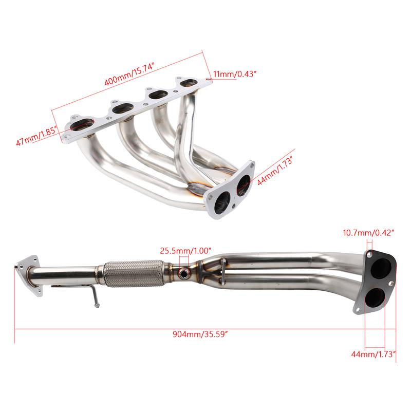 Collettore di Scarico H22 Serie H TRI-Y Acciaio Inossidabile Tipo 4-2-1 Argento Per Honda Prelude 92-96 Swap