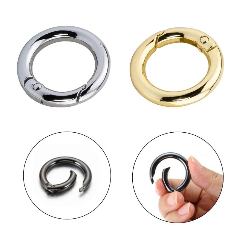 10 Pack Spring Rings Round Hook Accessories DIY Crafts Supplies Alloy Material for Jewelry Making and Bag Embellishments