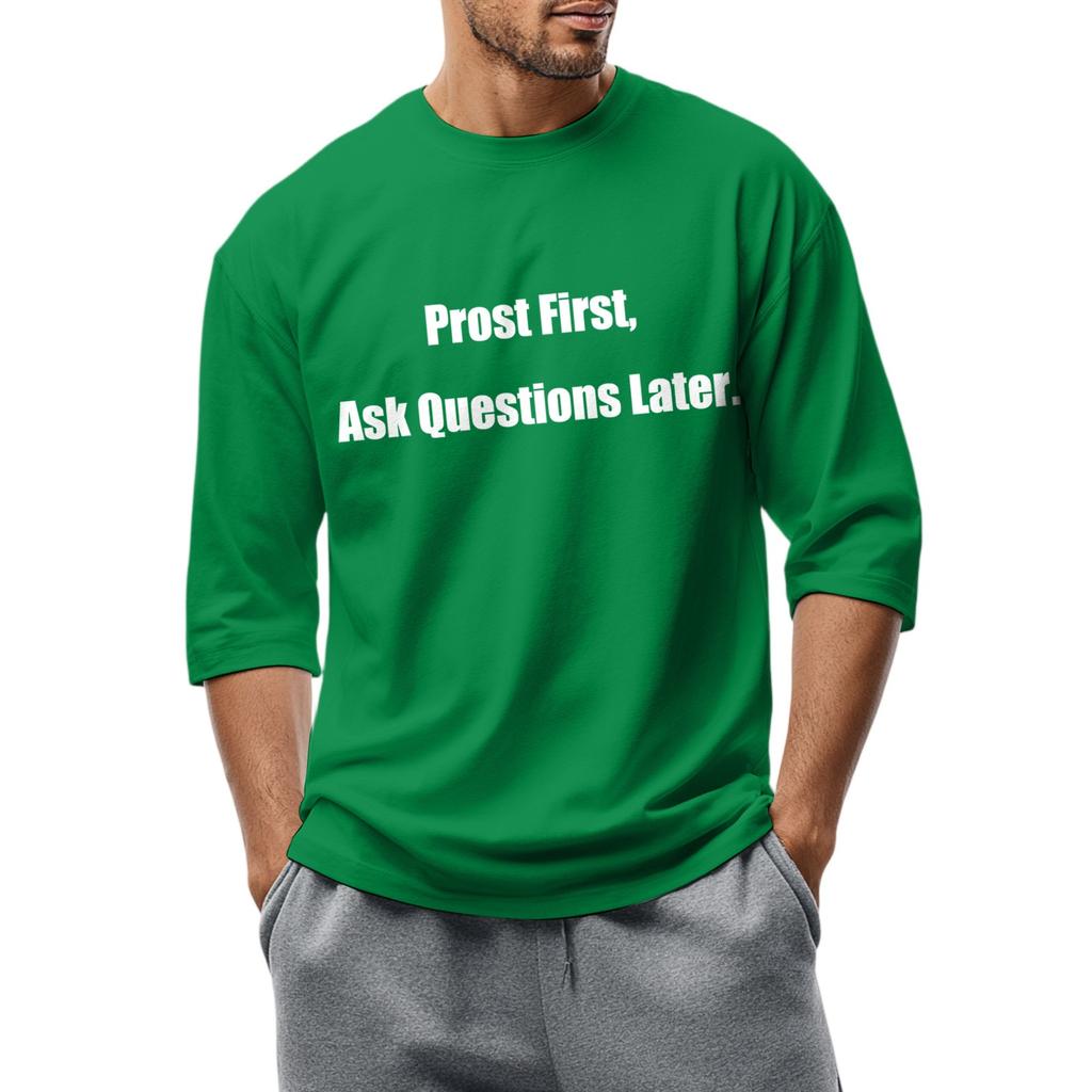 Men's fashionable casual round-neck three-quarter sleeve top T-shirt