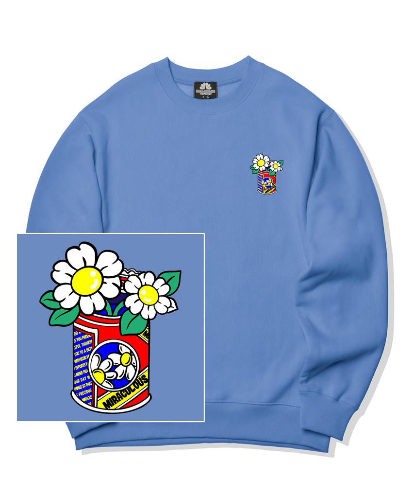 TRIPSHION Daisy Can Vase Logo Crewneck - Blue