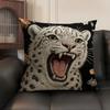 2D Scream Animals Retro Cushion Cover Natural Linen Organic Fabric Double-Sided Printing Sofa Home Decor Gift Pillow Case