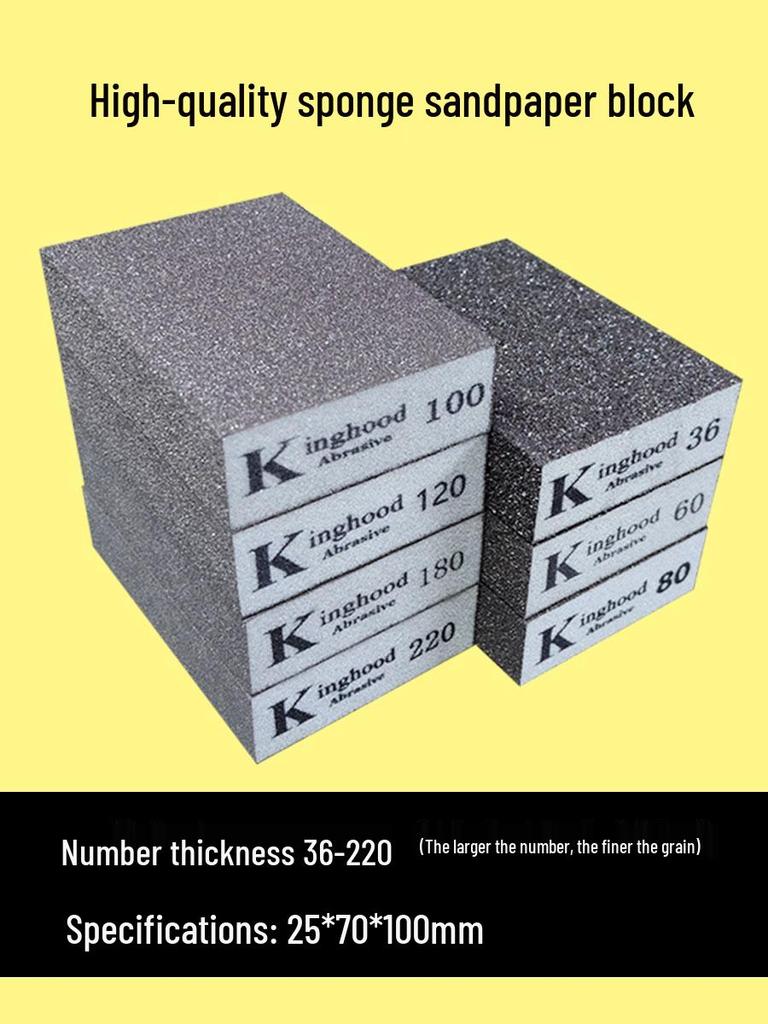 10-Piece Sponge Sandpaper Blocks for Joint Filling, Paint & Putty Removal, Woodworking, and Metal Polishing
