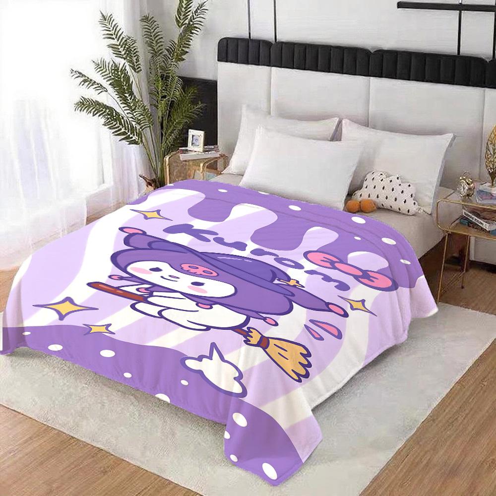 Kawaii K-Kuromi Sofa Blankets and Bedspreads Picnic Blanket for Bed Furry New Year Camping Bedspread the Anime Home Decoration
