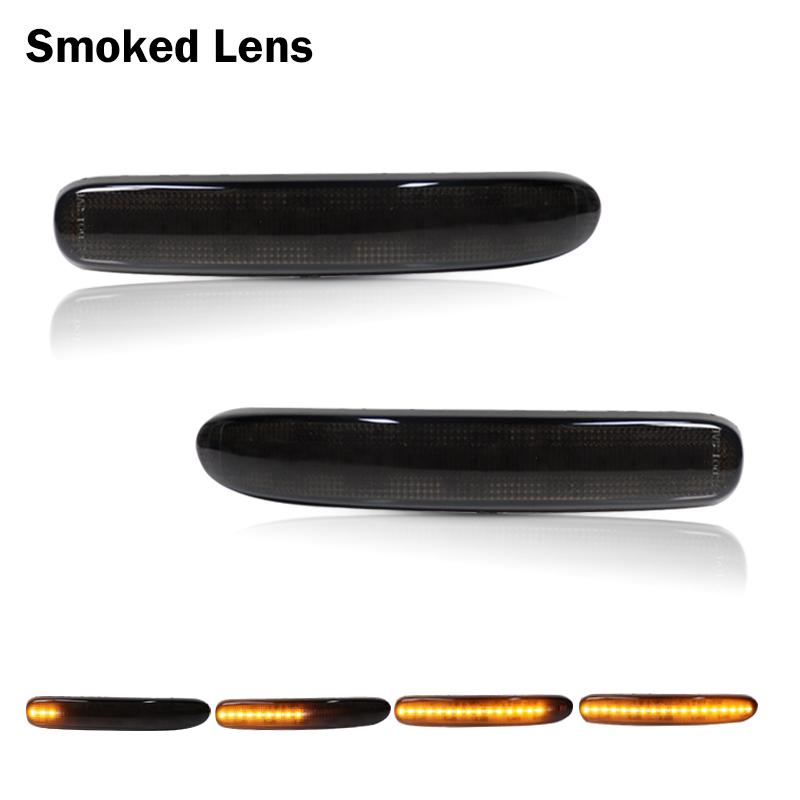 LED Rear Bumper Reflector Brake Tail Lights w/ Sequential Turn Signal, Rear Fog Lights For 2008-2014 Mini Cooper Clubman R55 12V Smoked Lens