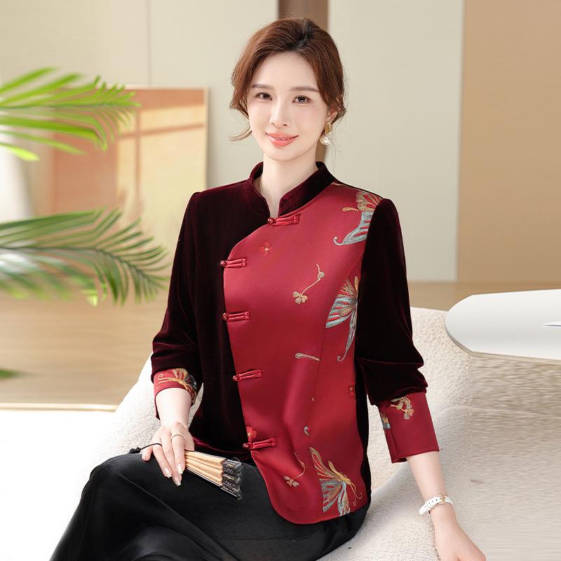 2025 Spring New High-End Chinese Style Frog Button Tang Suit for Women
