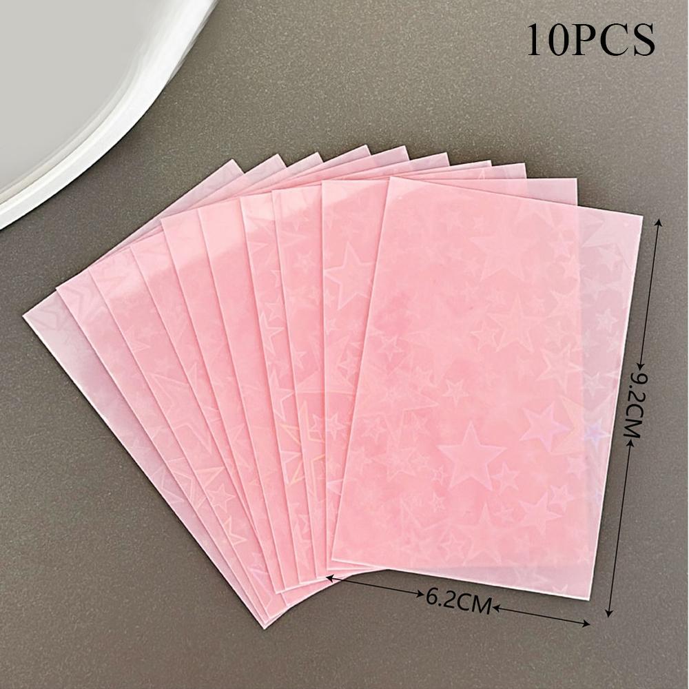 10 Pezzi/Confezione Custodie per Carte Ins Stelline Scintillanti Laser Toploader Custodie per Carte Fotocard Foto di Idol Custodia Protettiva