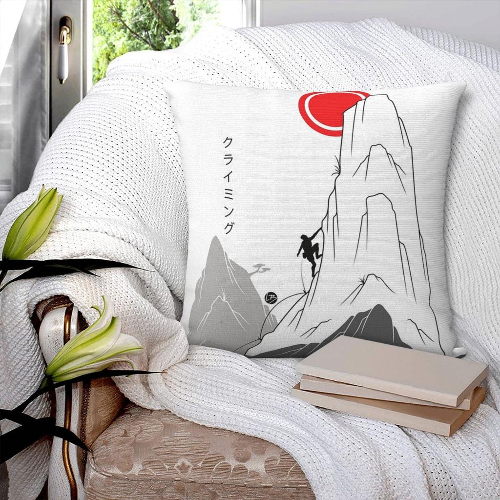 Climbing Towards The Sun Japanese Art Square Pillowcase Pillow Cover Cushion Zip Decorative Throw Pillow for Home Living Room