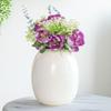 White Metal Hammered Oval Shape Vase for Home Decor Decoratives for Indoor Outdoor Living Room Balcony | Best Gift