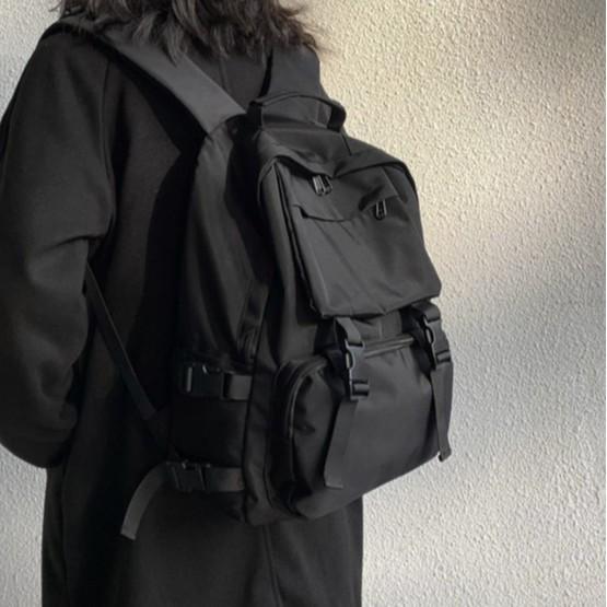 Schoolbag Japanese high-end school bag female high school large capacity backpack tooling wind backpack male ins bag