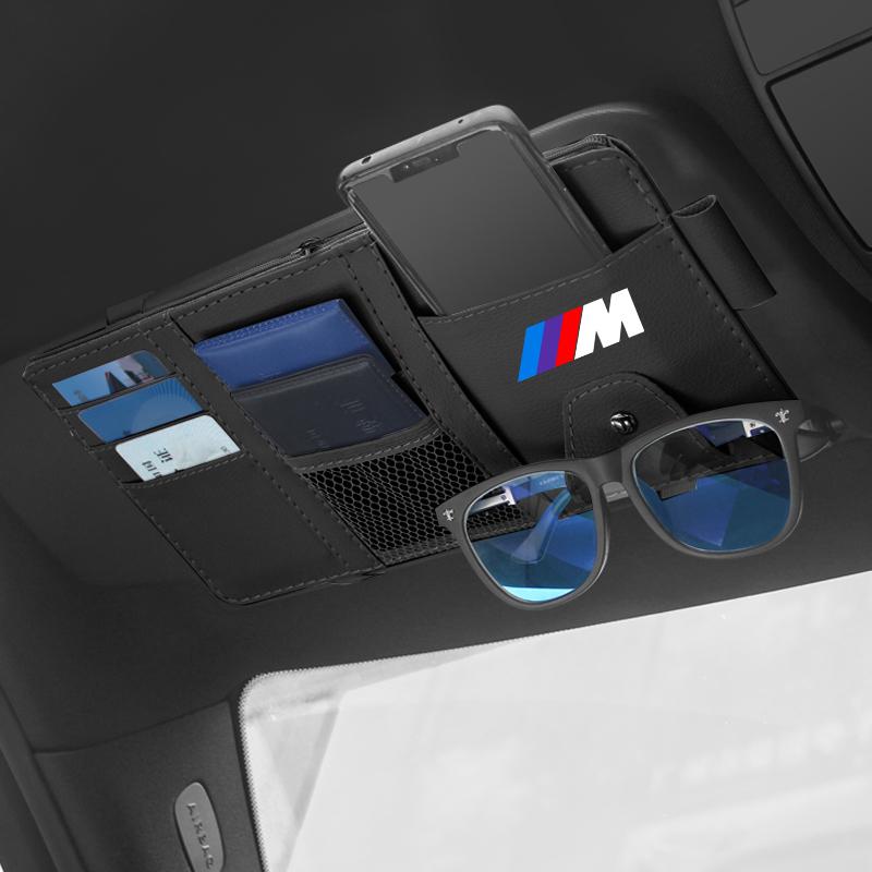 Car Sun Visor Point Type Multi-function Storage Bag Car Accessories For BMW M E34 E36 E60 E90 E46 E39 E70 F10 F20 F30 X5 X6 X1 M3 M5 M6 E71 F01 F02