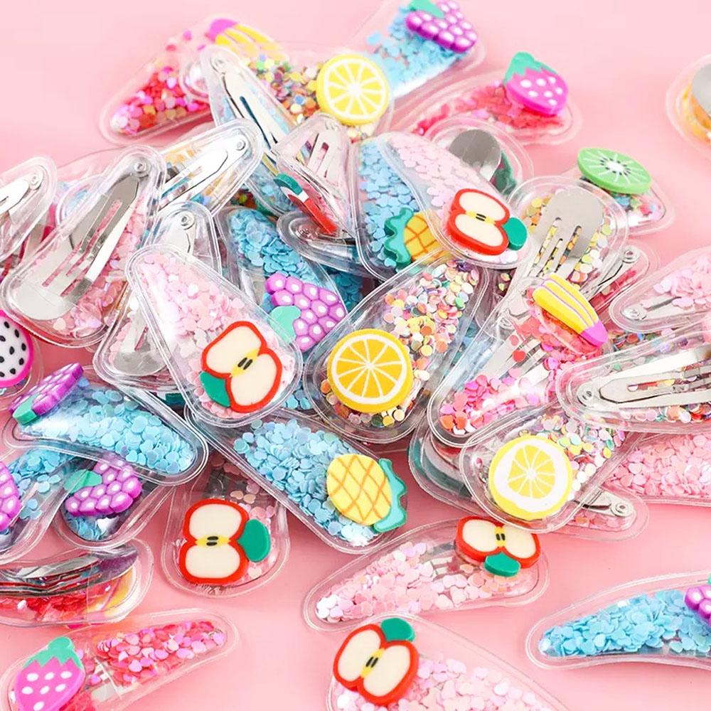 10pcs Cartoon Quicksand Bb Clip Cute Simple Hair Clip Glitter Hair Accessories Girl Hair Clip Y2k Accessories Hair Accessories