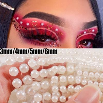 Samolepky 3D Face Pearl Jewels Eyeshadow Stickers Samolepící samolepky na obličej Tělo obočí Diamantové samolepky na nehty Diamantové zdobení 3mm/4mm/5mm/6mm