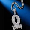 Hip Hop Copper Studded with Diamond Letters Pendant Personality Trend Fried Dough Twists Necklace Men's Fashion Jewelry