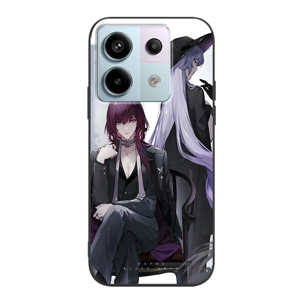 Black Swan Star Rail Game Case for Xiaomi Redmi 10 10C 9C 9A 9i 9 Prime 9T 12 12C 10A K40 Pro Black Soft TPU Mobile Phone Cover
