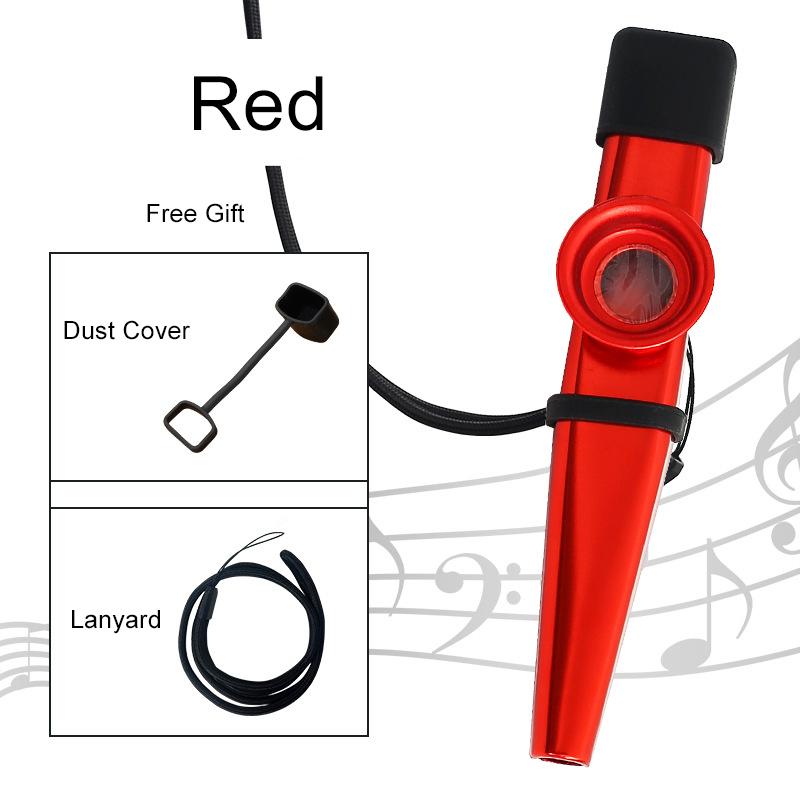 

Металлический казу музыкальный инструмент для игры и инструментального аккомпанемента, легко научиться, забавный компаньон для гитары и укулеле красный