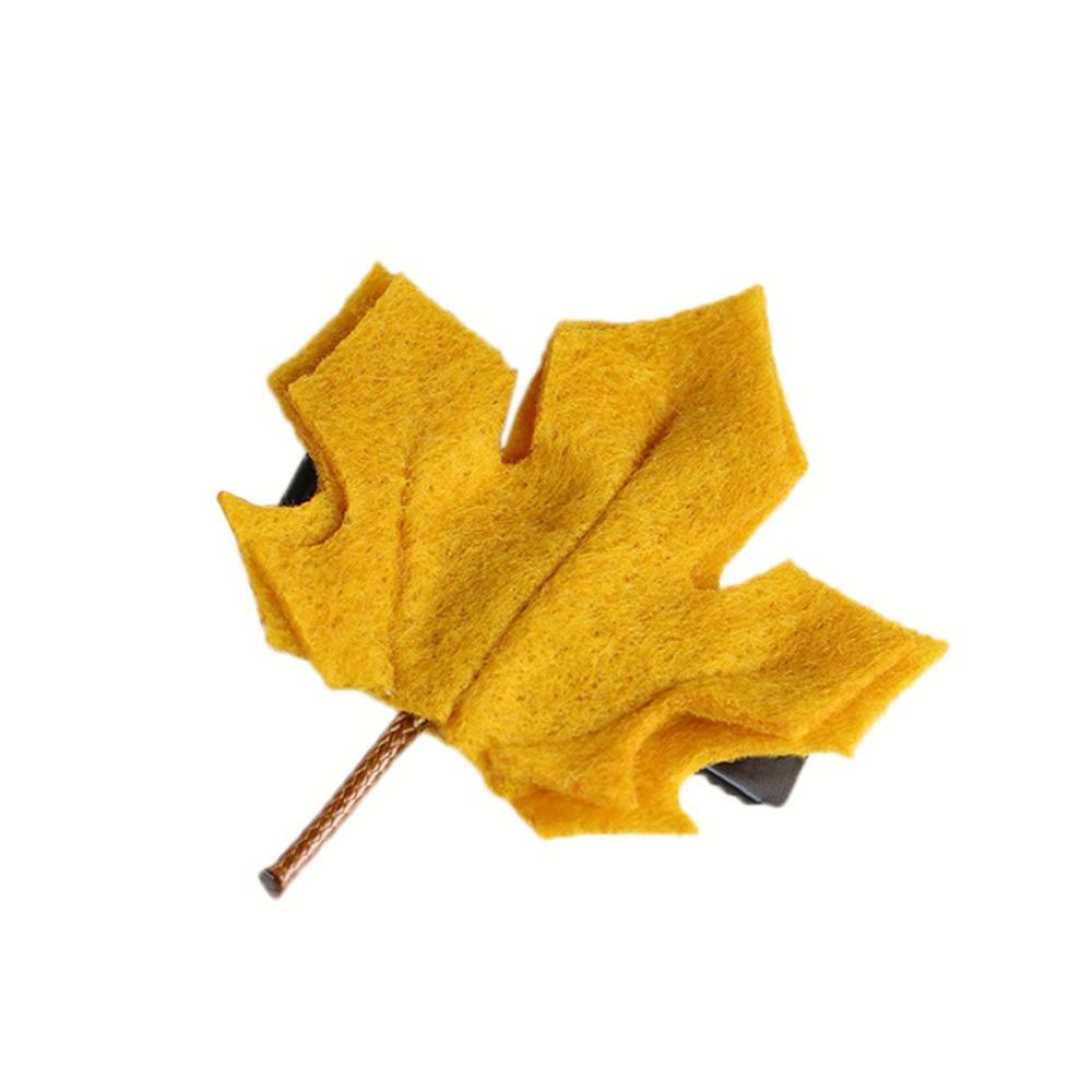 

Leather/Felt Women Bangs Side Clip Late Autumn Atmosphere Barrette Women Girls Yellow(Felt)