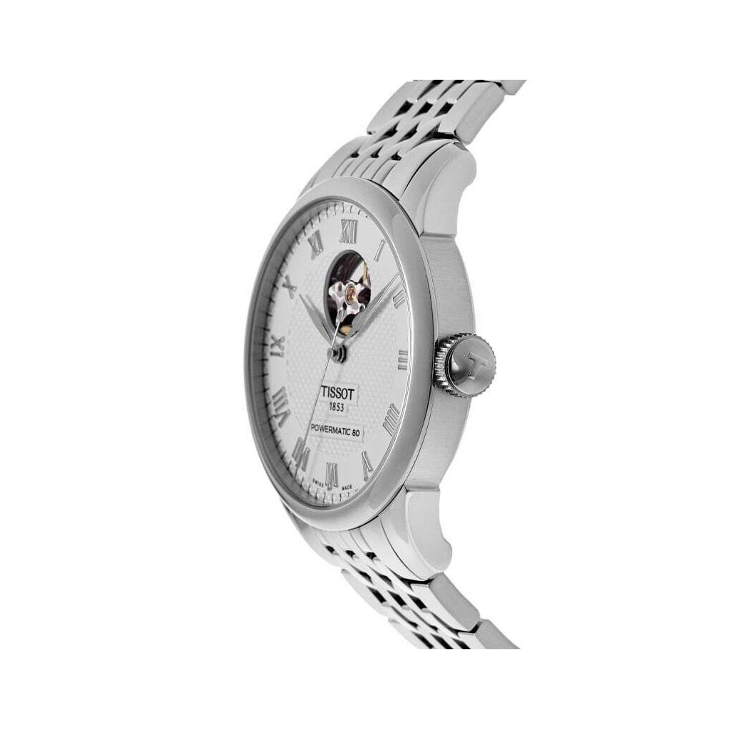 Tissot Le Locle Powermatic 80 Open Heart Silbernes Zifferblatt Automatik T006.407.11.033.02 Herrenuhr